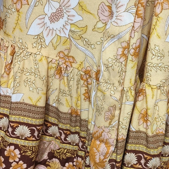 NWT Zesica Wrap Dress Yellow Floral Size Small - Picture 3 of 16